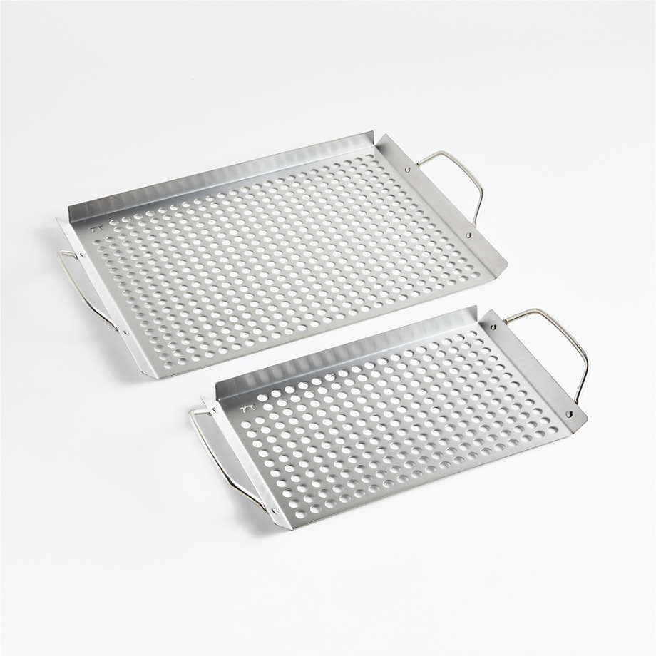 Stainless Steel Grill Grids, Set of 2 + Reviews | Crate & Barrel