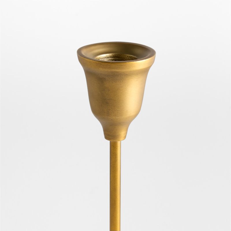 Star Small Brass Taper Candle Holder 7" - image 3 of 4