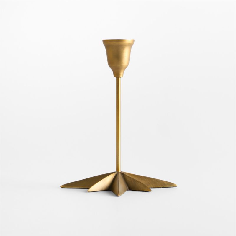 Star Small Brass Taper Candle Holder 7" - image 2 of 4