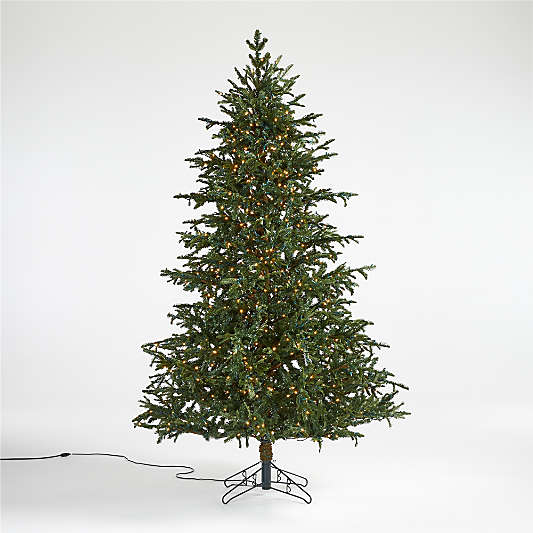 Faux Noble Fir Pre-Lit LED Christmas Tree with White Lights 9'