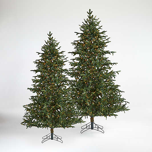 Faux Noble Fir Pre-Lit LED Christmas Trees with White Lights