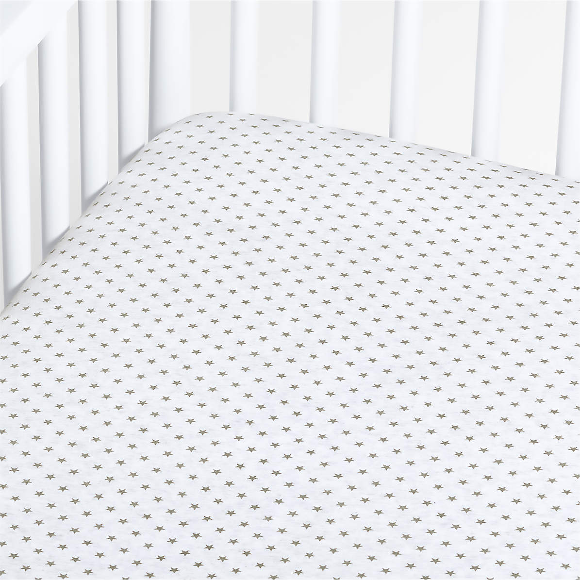 Sentimenteel Clam waarde Modern Organic Heathered Jersey Grey Star Baby Crib Fitted Sheet + Reviews  | Crate & Kids