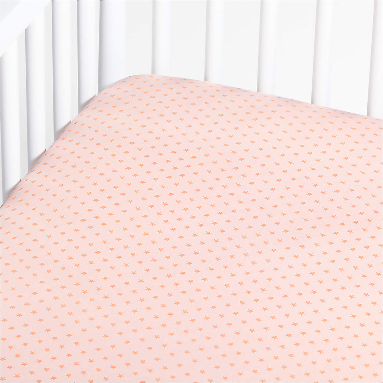 Pink Organic Cotton Heathered Jersey Baby Crib Bedding | Crate & Kids