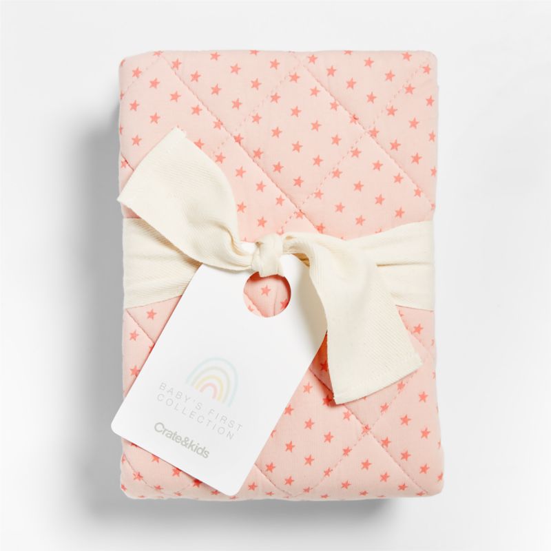 Baby's First Pink Star Organic Jersey Baby Changing Pad Cover - image 2 of 4