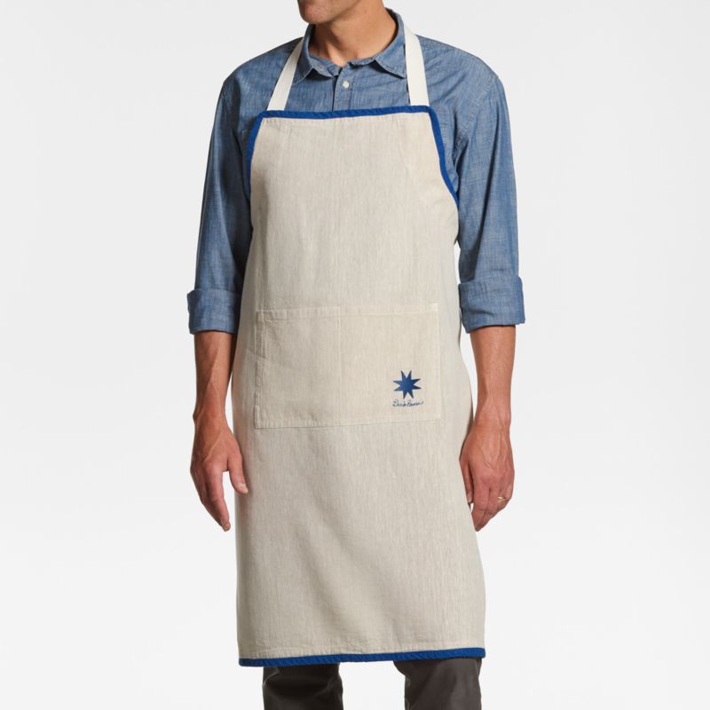 Sunburst Natural Chambray Apron with Pocket by Lucia Eames - image 1 of 5