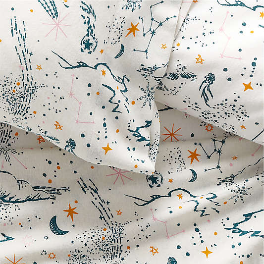 Stardust Full Organic Flannel Sheet Set