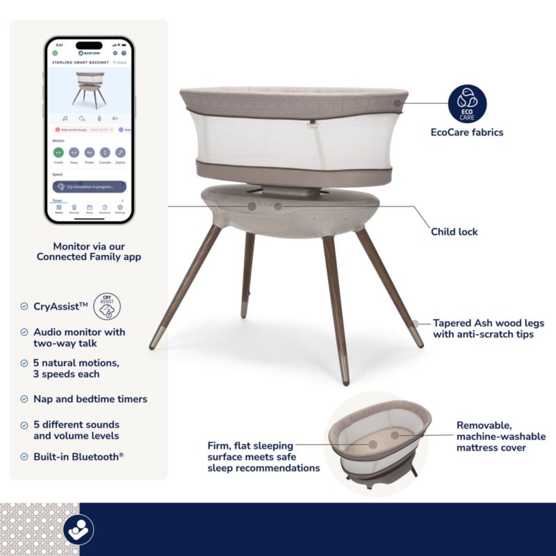 Maxi-Cosi ® Starling Natural Heritage Smart Baby Bassinet with CryAssist ™ - image 7 of 7