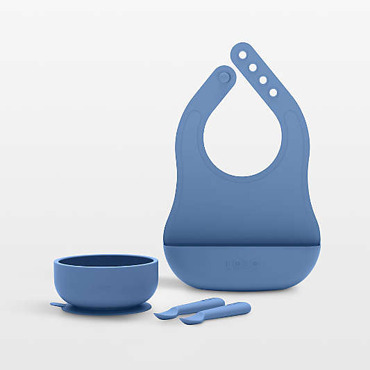 Lalo Blueberry Blue Starting Solids Baby Feeding Set