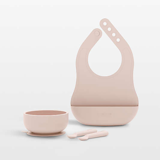 Lalo Grapefruit Pink Starting Solids Baby Feeding Set