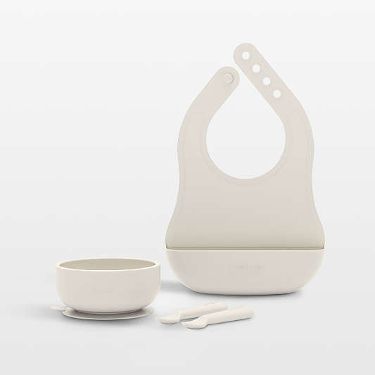 Lalo Oatmeal White Starting Solids Baby Feeding Set