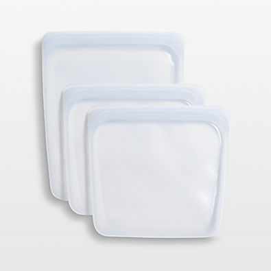 View Stasher 3-Piece Clear Reusable Silicone Sandwich and Half-Gallon Bag Set details