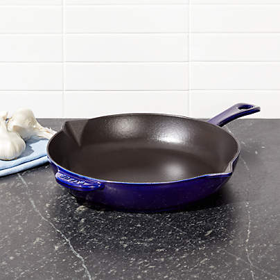 Staub Cast Iron 11-inch Traditional Skillet - Dark Blue