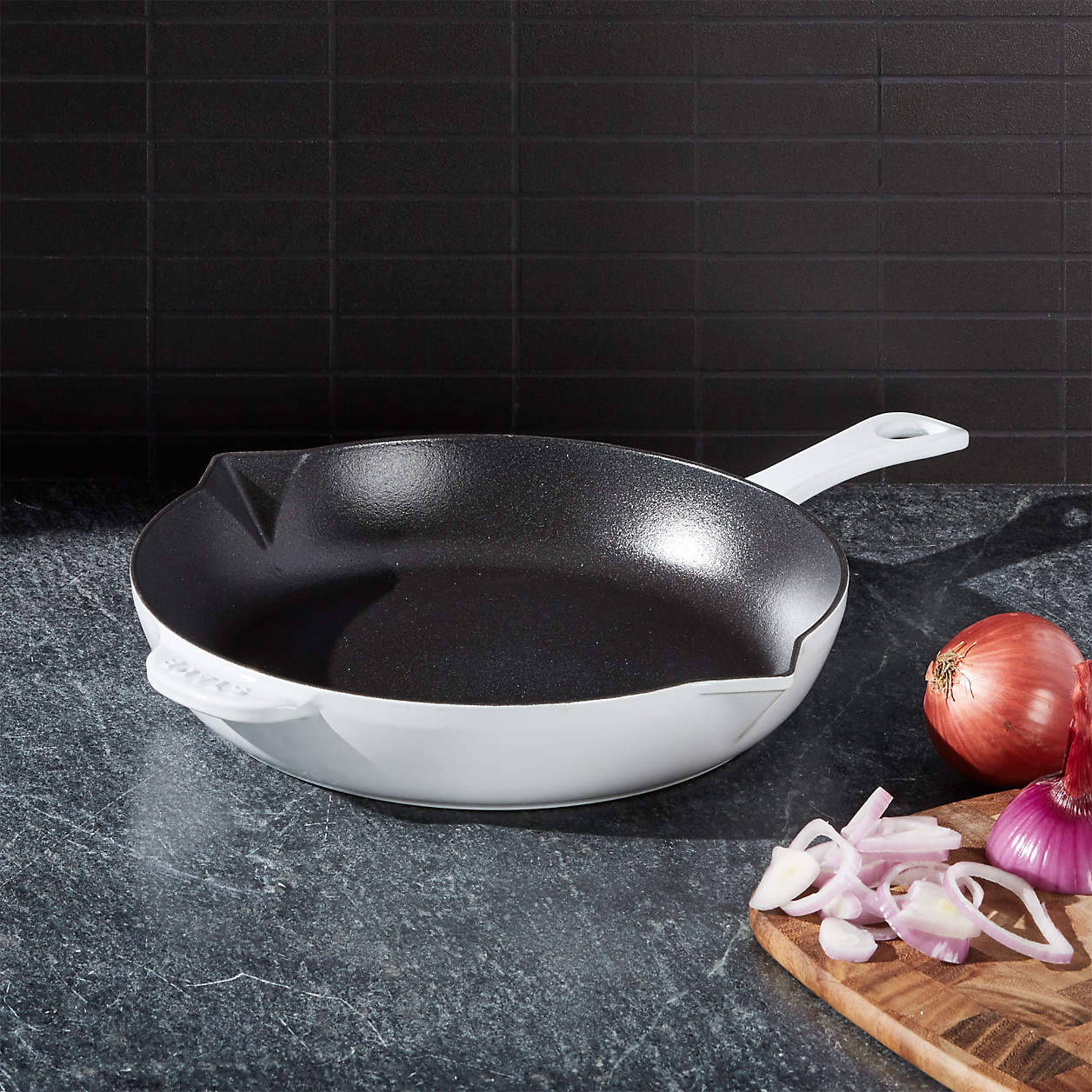 Staub White 10" Fry Pan + Reviews Crate & Barrel
