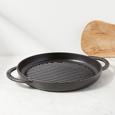 View Staub ® Matte Black Double-Handled 10" Round Pure Grill details