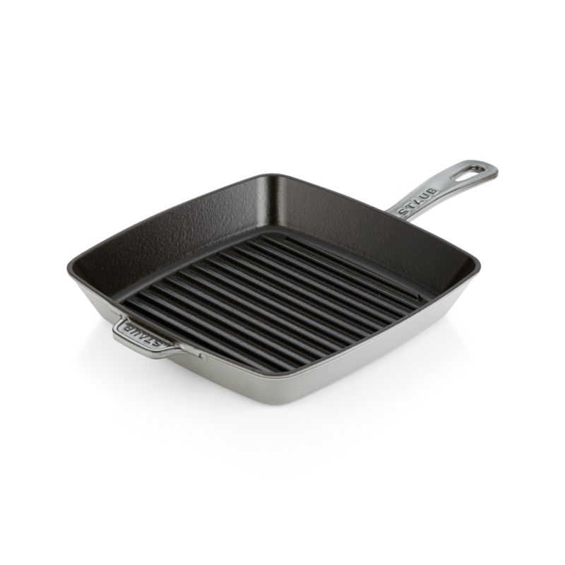 Staub Graphite 10" Square Grill Pan + Reviews | Crate And Barrel