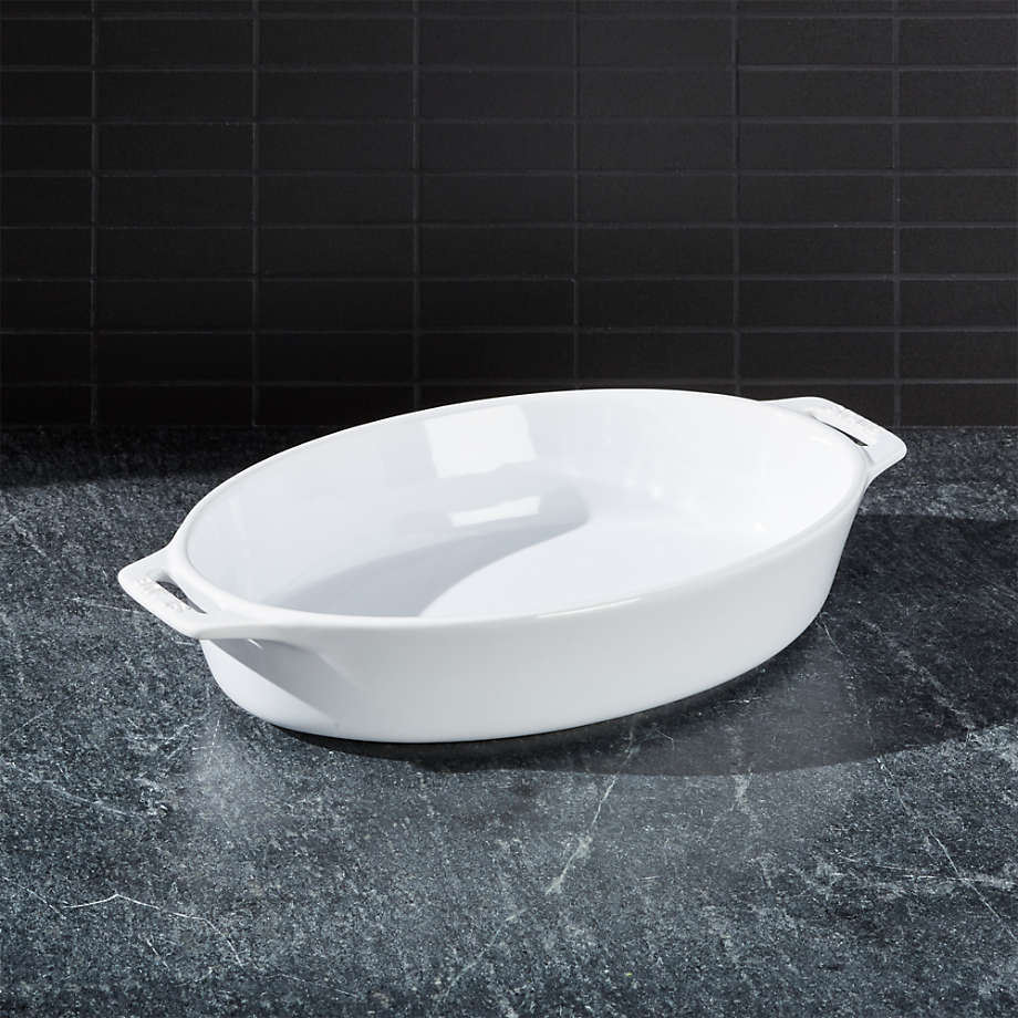 Staub 2-Piece Ceramic Nesting Oval Baking Dishes Set, White
