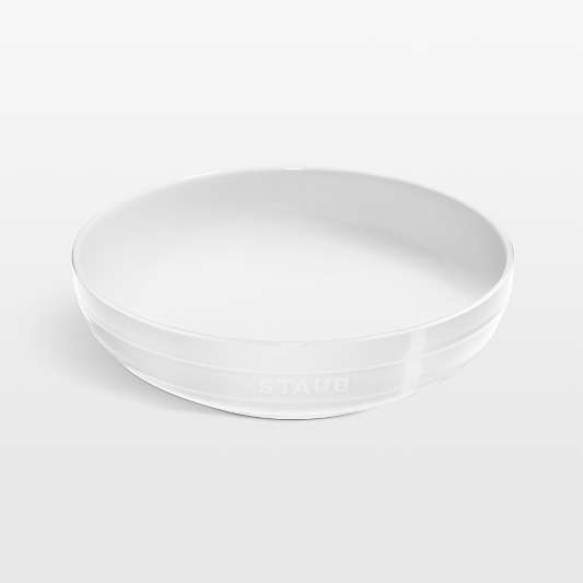 Staub 11.5" White Stoneware Shallow Serving Bowl