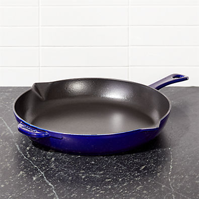 View Staub ® 12" Dark Blue Enameled Cast Iron Fry Pan details