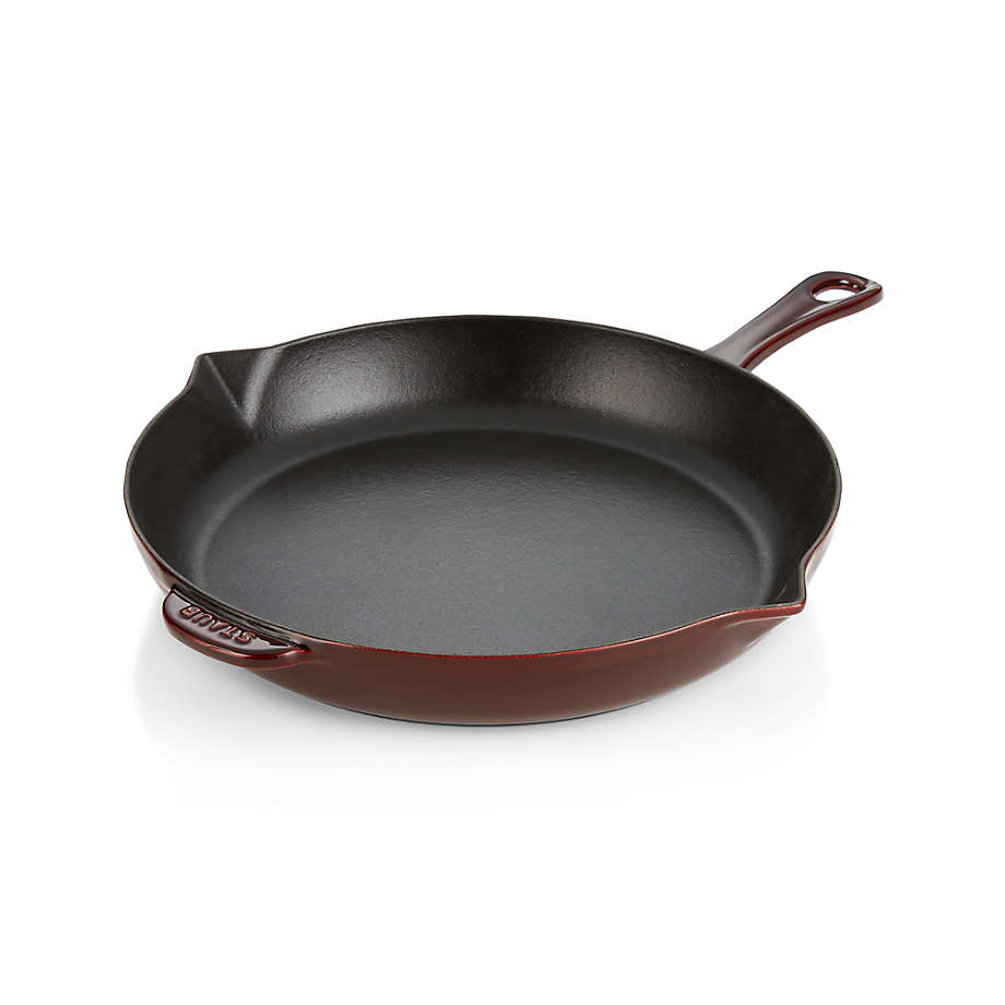 Staub Cast Iron - Fry Pans/ Skillets 11-inch, Traditional Deep Skillet,  grenadine