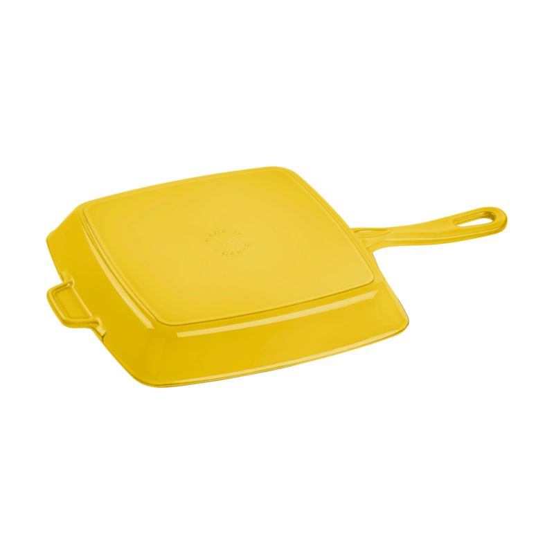 Staub 12" Citron Enameled Cast Iron Square Grill Pan - image 2 of 4