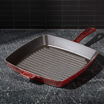 Staub ® 12" Grenadine Enameled Cast Iron Square Grill Pan