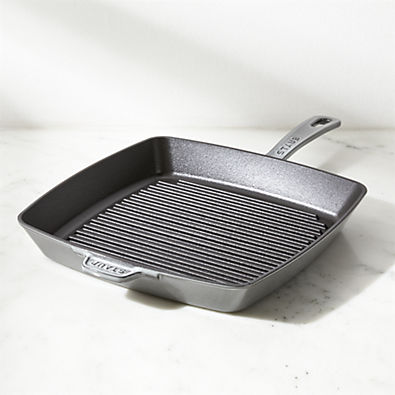 View Staub ® 12" Graphite Grey Enameled Cast Iron Square Grill Pan details
