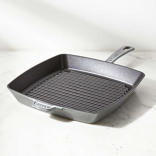 Staub ® 12" Graphite Grey Enameled Cast Iron Square Grill Pan