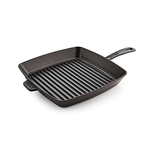 Staub ® 12" Matte Black Enameled Cast Iron Square Grill Pan