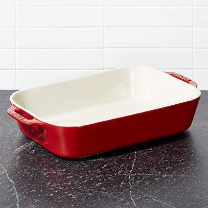 Enameled Cast Iron 13 x 9 Rectangular Baking Dish - Red