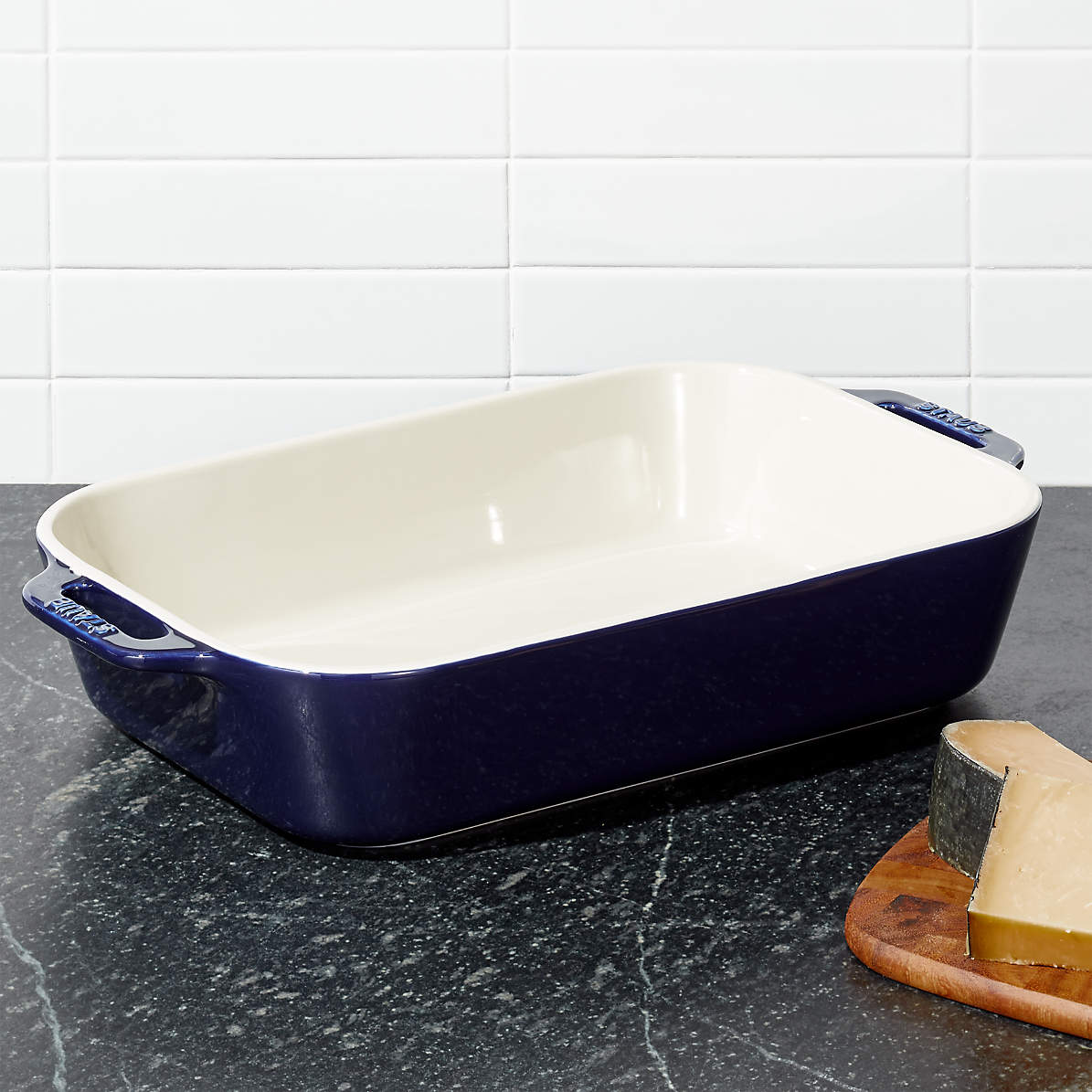 STAUB Ceramics Square Covered Baking Dish With Lid 9x9-inch, Dark Blue