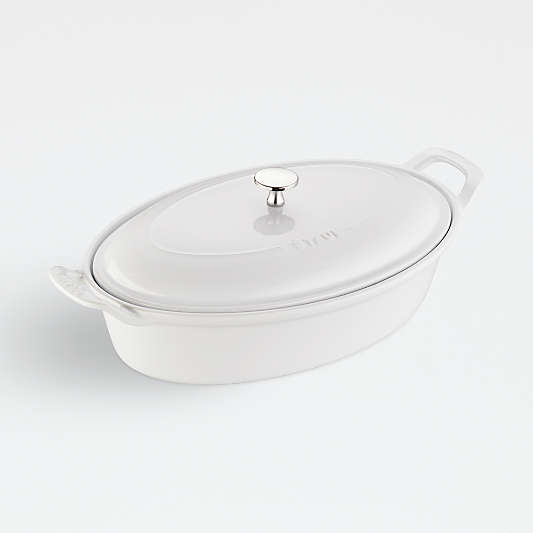 Staub ® 14" Oval White Covered Baking Dish