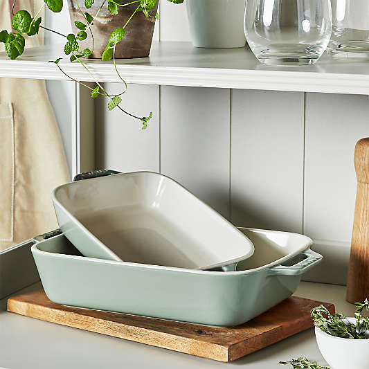 Staub ® 2-Piece Eucalyptus Green Ceramic Baking Dish Set