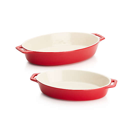 Staub ® Cherry 2-Piece Oval Baker Set