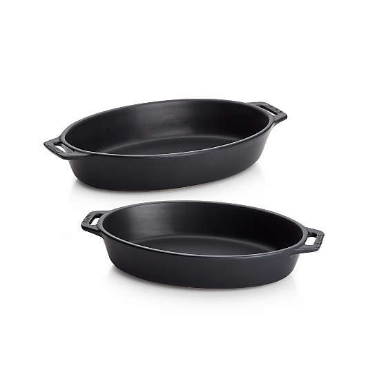 Staub ® Matte Black 2-Piece Oval Baker Set