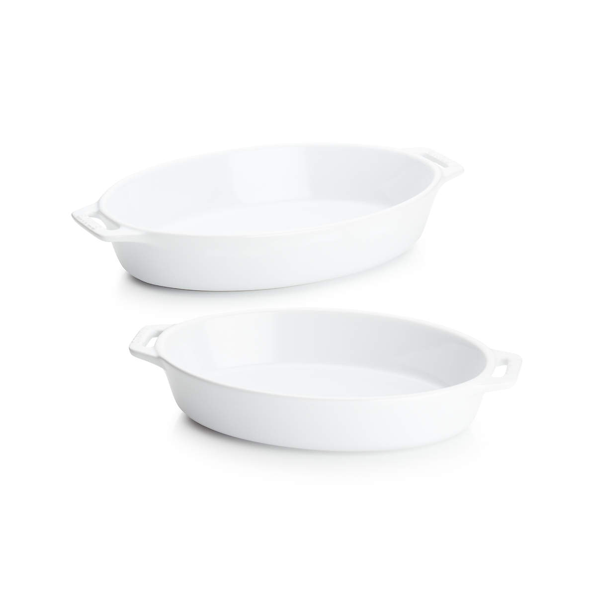 Staub 2-Piece Ceramic Nesting Oval Baking Dishes Set, White on Food52