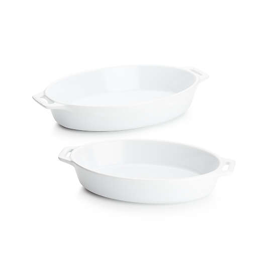 Staub ® White 2-Piece Oval Baker Set