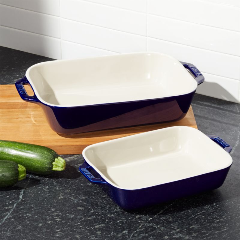 Staub ® Dark Blue 2-Piece Rectangular Baker Set - image 1 of 4