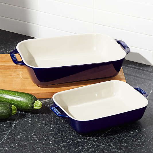 Staub ® Dark Blue 2-Piece Rectangular Baker Set