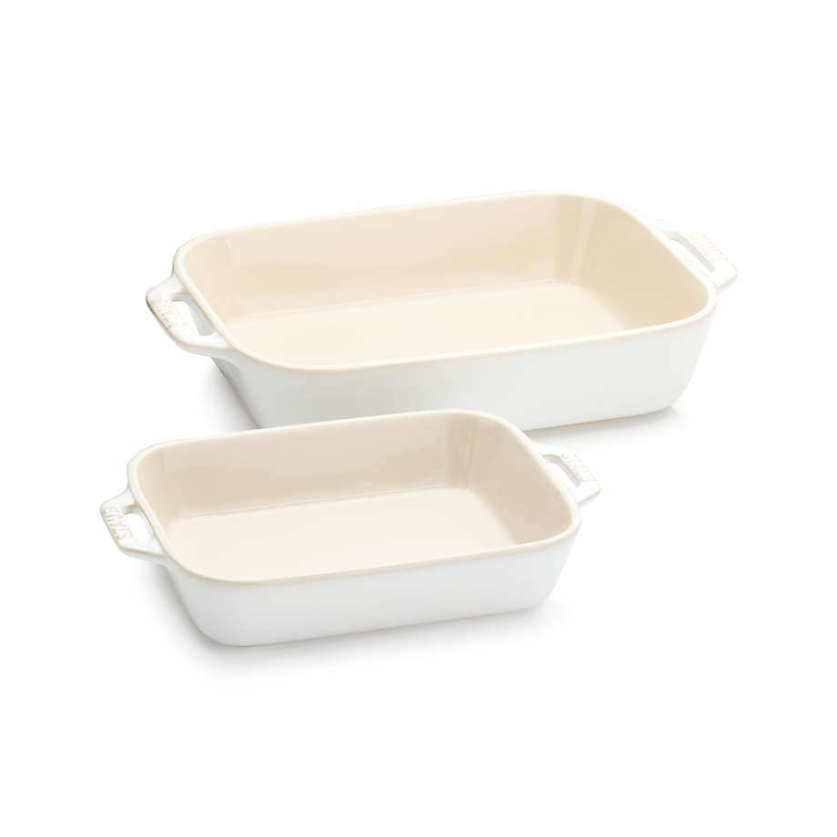 Staub 2-Piece Rectangular Baking Dish Set - White