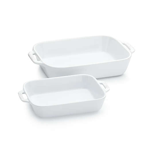 Staub ® White 2-Piece Rectangular Baker Set