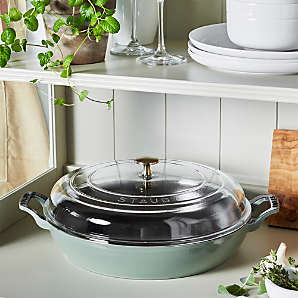 Staub Cast Iron 4.25-qt Shallow Oval Cocotte with Glass Lid