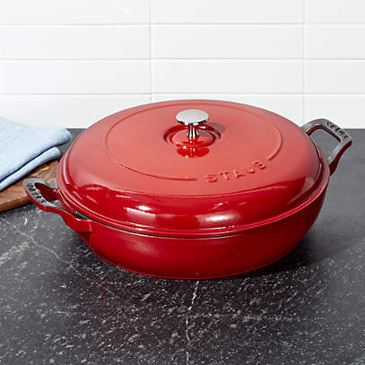 Staub - Cast Iron 3.5-qt Braiser with Glass Lid - Cherry