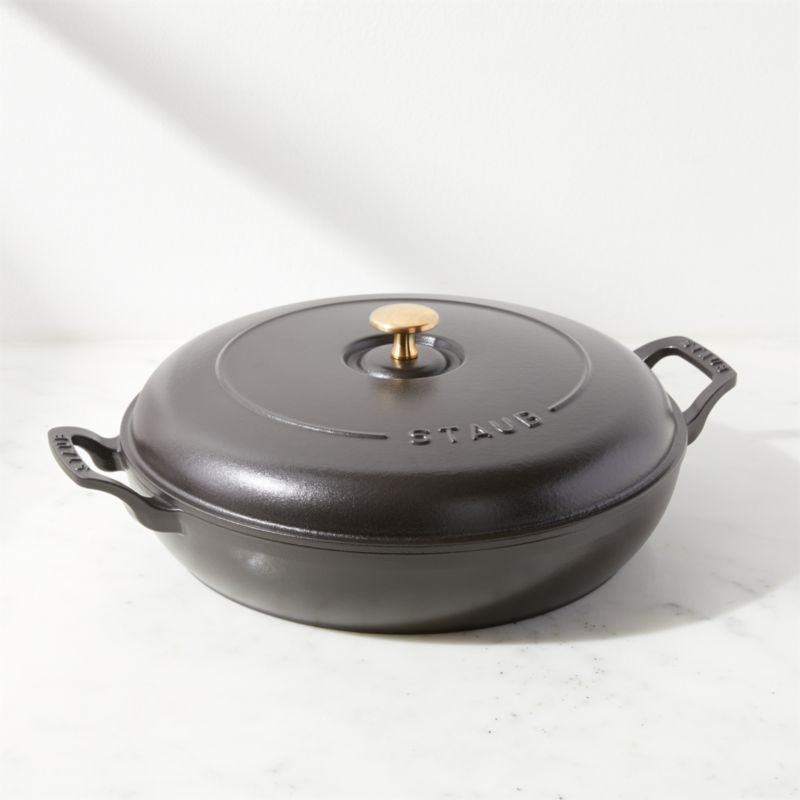 Staub 3.5-Qt Matte Black Braiser + Reviews | Crate & Barrel