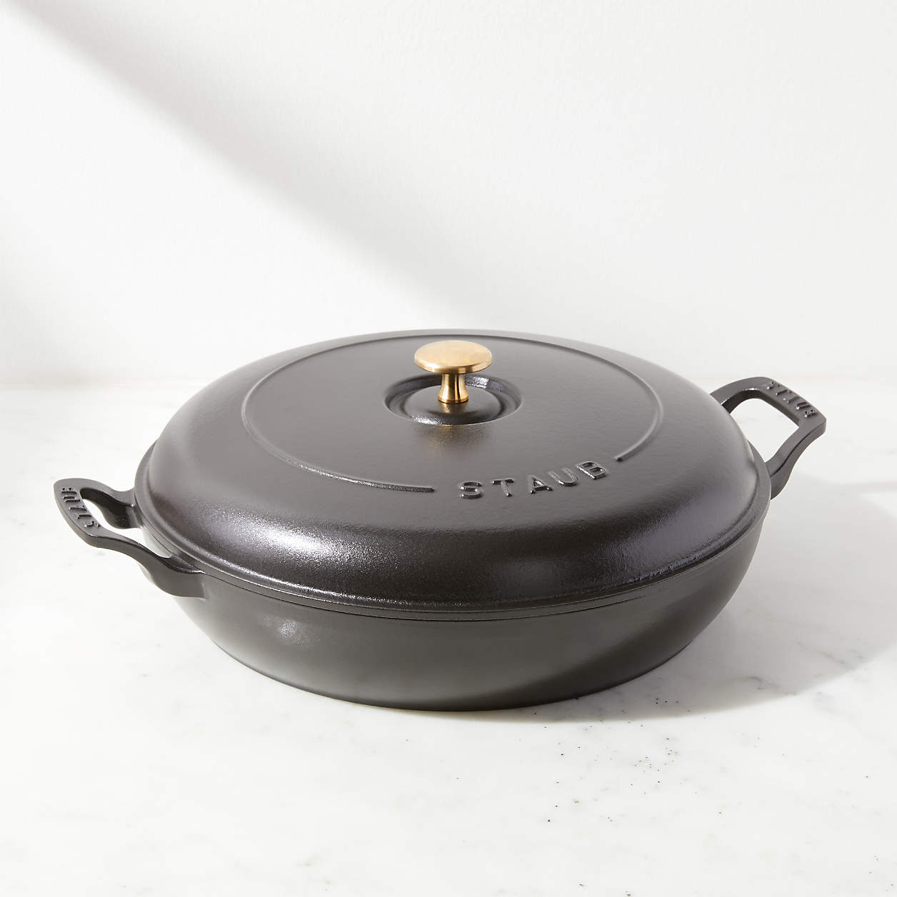 Staub 3.5Qt Matte Black Braiser + Reviews Crate & Barrel