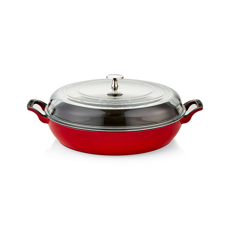 Staub - Cast Iron 3.5-qt Braiser with Glass Lid - Cherry