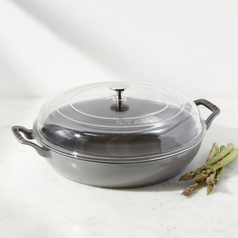 Staub 3.5-Qt Graphite Braiser with Glass Lid + Reviews | Crate