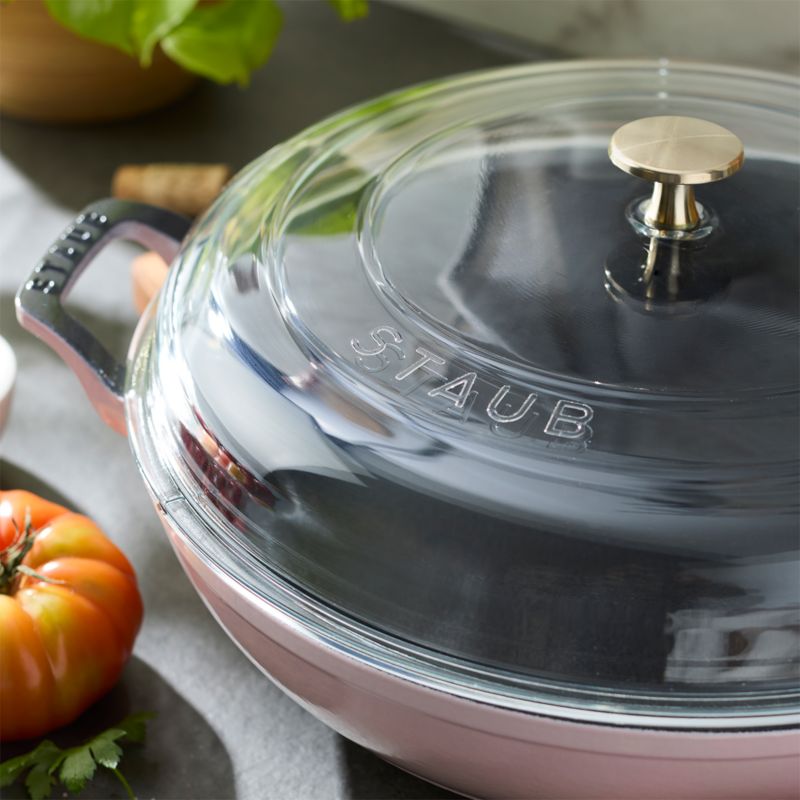 Staub ® 3.5-Qt. Peony Pink Braiser with Glass Lid - image 4 of 9