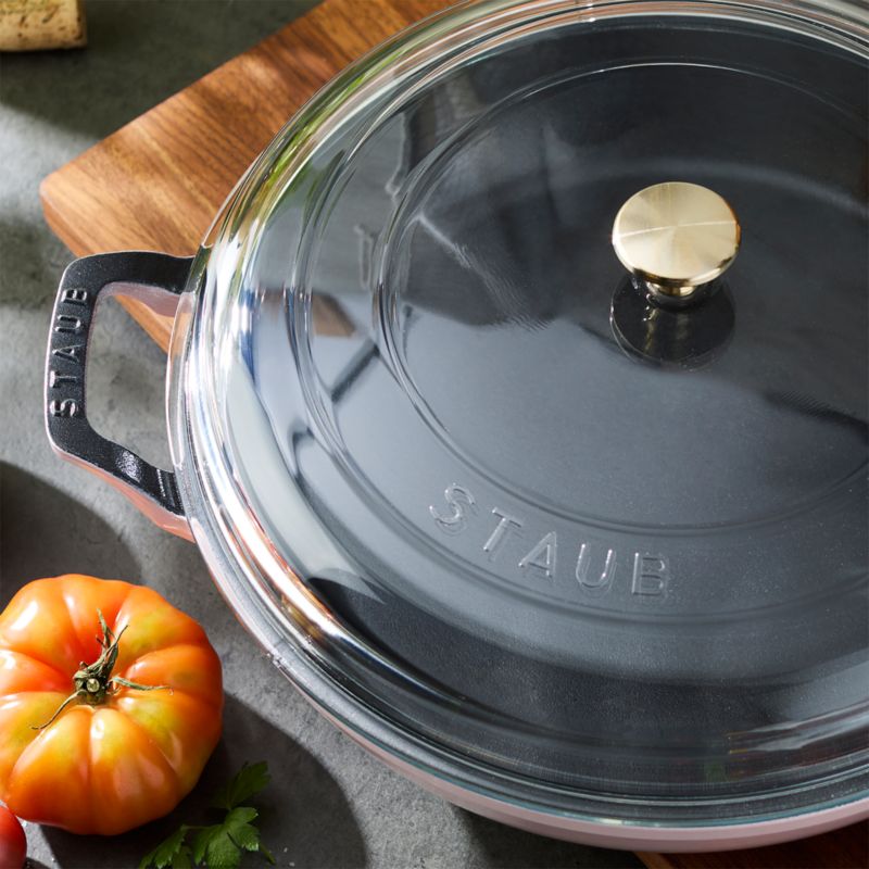 Staub ® 3.5-Qt. Peony Pink Braiser with Glass Lid - image 7 of 9