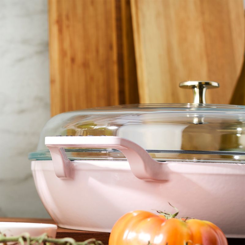 Staub ® 3.5-Qt. Peony Pink Braiser with Glass Lid - image 3 of 9