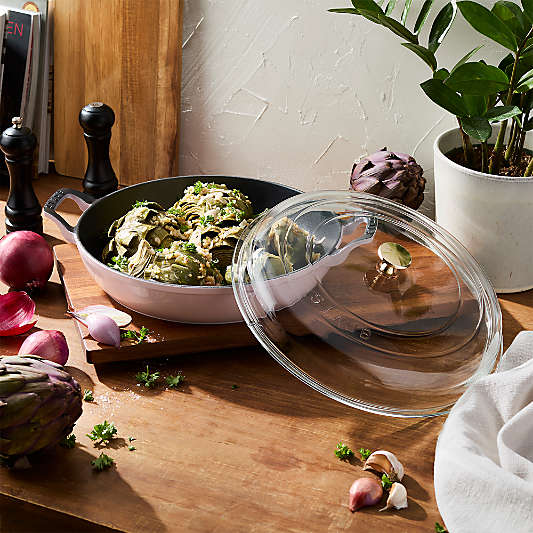 Staub ® 3.5-Qt. Peony Pink Braiser with Glass Lid